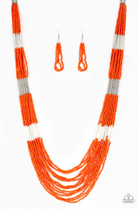Paparazzi Jewelry & Accessories - Let It BEAD - Orange Seed Bead Necklace. Bling By Titia Boutique
