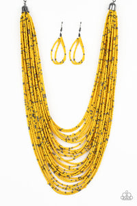 Paparazzi Jewelry & Accessories - Rio Rainforest - Yellow Seed Bead Necklace. Bling By Titia Boutique