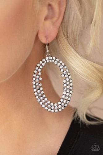 Paparazzi Jewelry & Accessories - Radical Razzle - White Rhinestone Earrings. Bling By Titia Boutique