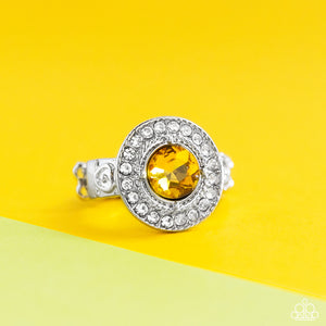 Paparazzi Accessories - Targeted Timelessness - Yellow Ring - Bling By Titia Boutique