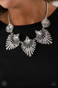 Miss YOU-niverse - Silver Rhinestone Blockbuster Paparazzi Jewelry Necklace paparazzi accessories jewelry Necklaces