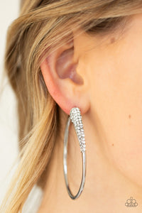 paparazzi jewelry winter ice rhinestone silver earrings