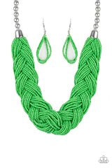 Paparazzi Jewelry & Accessories - The Great Outback - Green Seed Bead Necklace. Bling By Titia Boutique
