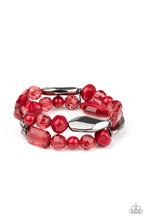 Load image into Gallery viewer, Paparazzi Jewelry &amp; Accessories - Rockin Rock Candy - Red Bracelet. Bling By Titia Boutique