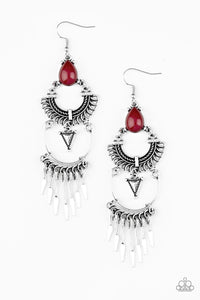 Paparazzi Jewelry & Accessories - Progressively Pioneer - Red Earrings. Bling By Titia Boutique