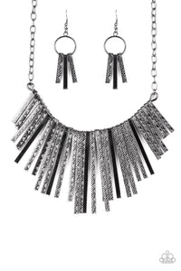 Welcome To The Pack - Black Fringe Paparazzi Jewelry Necklace paparazzi accessories jewelry necklace