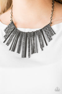Welcome To The Pack - Black Fringe Paparazzi Jewelry Necklace paparazzi accessories jewelry necklace
