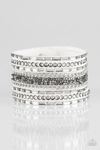 Paparazzi Jewelry & Accessories - Rhinestone Rumble - White Bracelet. Bling By Titia Boutique