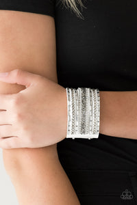 Paparazzi Jewelry & Accessories - Rhinestone Rumble - White Bracelet. Bling By Titia Boutique