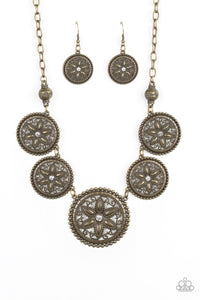 Paparazzi Jewelry & Accessories - Written In The STAR LILIES - Brass Necklace. Bling By Titia Boutique