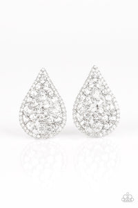Paparazzi Jewelry & Accessories - REIGN-Storm - White Earrings. Bling By Titia Boutique