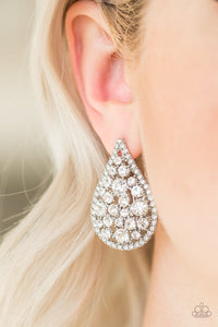Paparazzi Jewelry & Accessories - REIGN-Storm - White Earrings. Bling By Titia Boutique