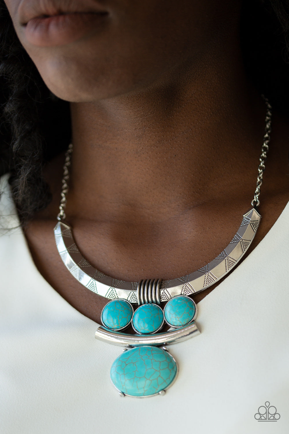 Paparazzi Jewelry & Accessories - Commander In CHIEFETTE - Blue Necklace. Bling By Titia Boutique