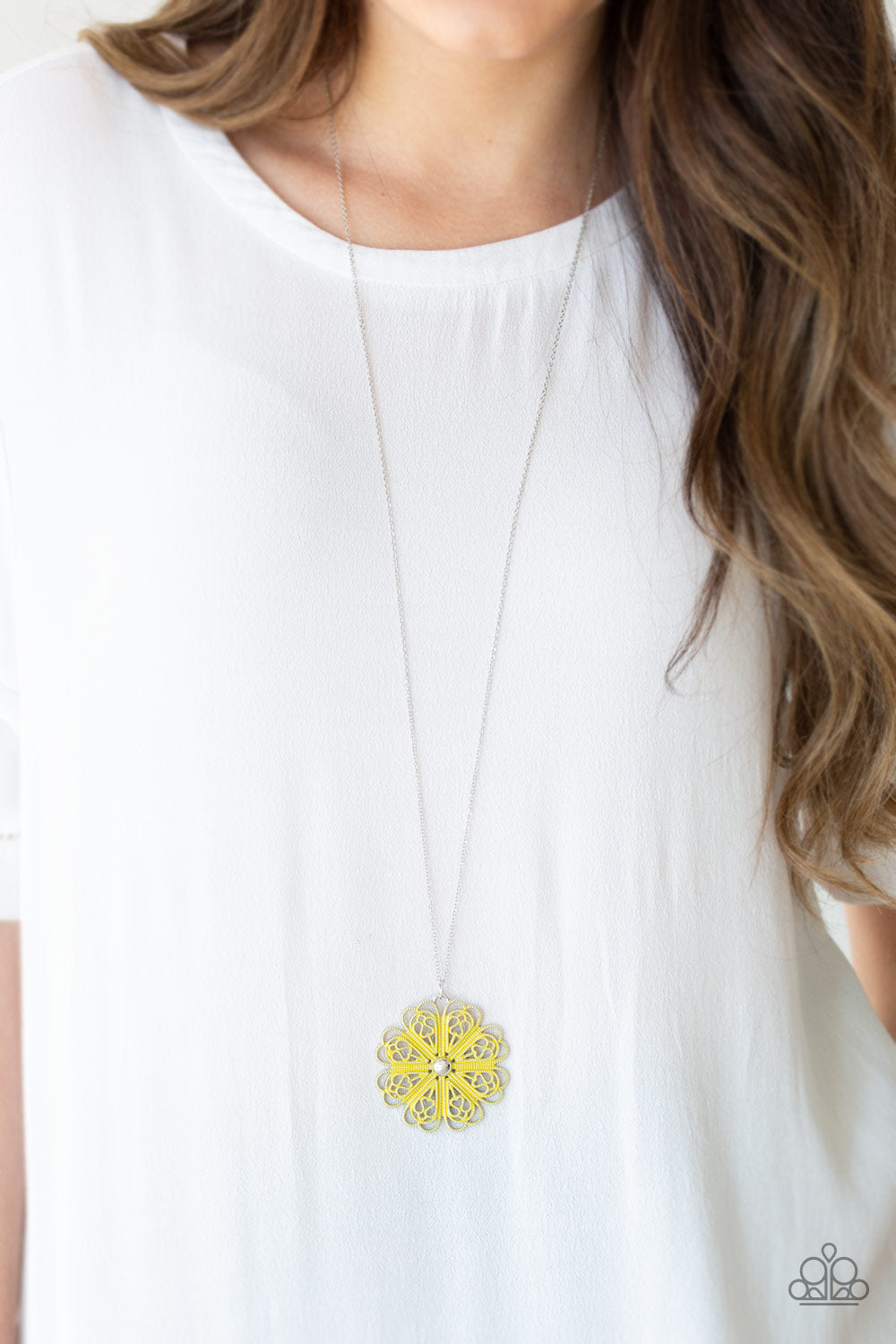 Paparazzi Jewelry & Accessories - Spin Your PINWHEELS - Yellow Necklace. Bling By Titia Boutique