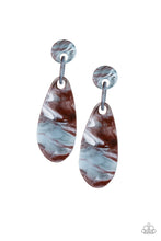 Load image into Gallery viewer, A HAUTE Commodity - Brown Acrylic Faux-Marble Paparazzi Jewelry Earrings paparazzi accessories jewelry Earrings