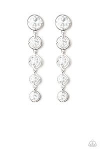Paparazzi Jewelry & Accessories - Drippin In Starlight - White Rhinestone Earrings. Bling By Titia Boutique