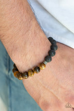 Load image into Gallery viewer, Paparazzi Accessories - Destiny - Brown Tiger Eye Stone Black Lava Bracelet. Bling By Titia
