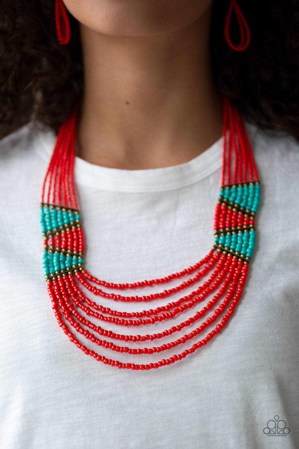 Paparazzi Accessories - Kickin It Outback - Red Necklace