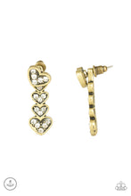 Load image into Gallery viewer, Paparazzi Accessories - Heartthrob Twinkle - Brass Earrings