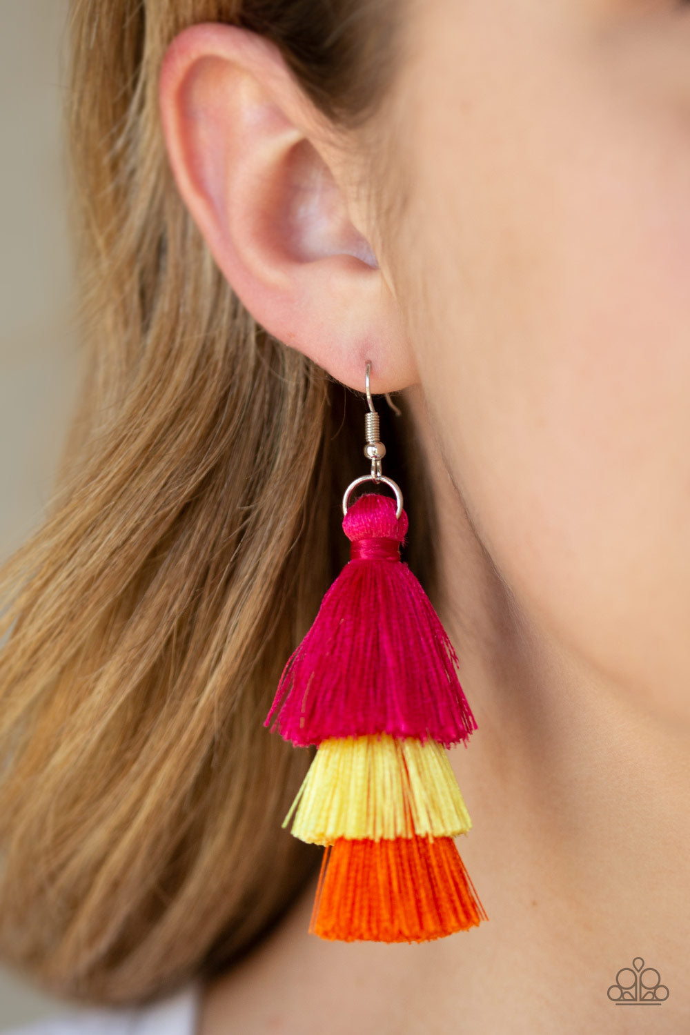 Paparazzi Accessories - Hold On To Your Tassel! - Multi Earrings Bling By Titia