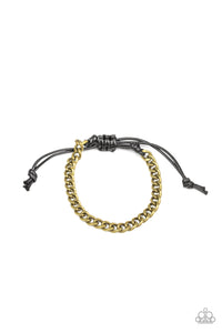 Goal! - Brass Beveled Cable Chain Paparazzi Jewelry Bracelet paparazzi accessories jewelry Bracelet Men