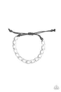 Goalpost - Silver Cable Chain Paparazzi Jewelry Bracelet paparazzi accessories jewelry Bracelet Men