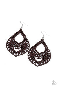 Paparazzi Jewelry & Accessories - If You WOOD Be So Kind - Brown Earrings. Bling By Titia Boutique