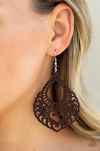 Paparazzi Jewelry & Accessories - If You WOOD Be So Kind - Brown Earrings. Bling By Titia Boutique