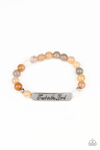 Paparazzi Accessories - Keep The Trust - Brown Trust In the Lord Inspirational Bead Bracelet. Bling By Titia Boutique