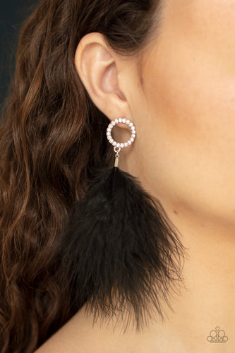 Paparazzi Jewelry & Accessories - BOA Down - Black Earrings. Bling By Titia Boutique