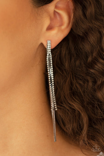 Paparazzi Jewelry & Accessories Flavor of the SLEEK black and white rhinestone dangle earrings. Bling By Titia