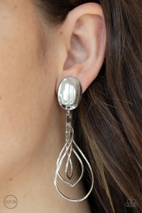 Paparazzi Jewelry & Accessories - Metallic Foliage - Silver Clip-ons Earrings. Bling By Titia Boutique