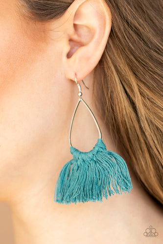 Paparazzi Jewelry & Accessories - Tassel Treat - Blue Earrings. Bling By Titia Boutique