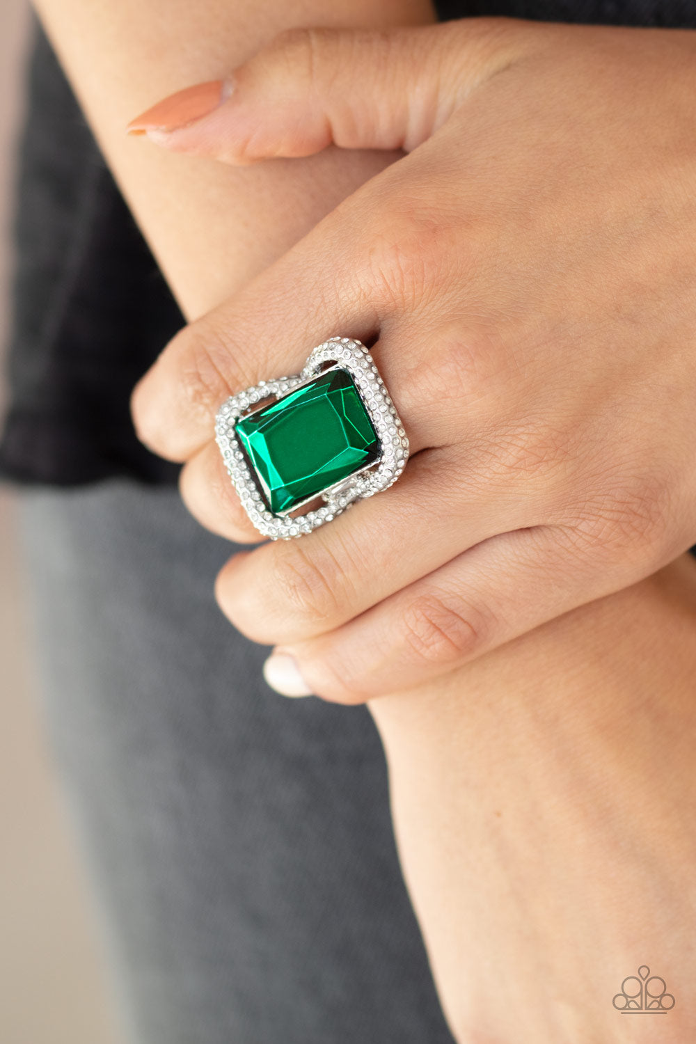 Paparazzi Jewelry & Accessories - Deluxe Decadence - Green Ring. Bling By Titia Boutique