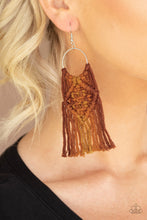 Load image into Gallery viewer, Paparazzi Jewelry &amp; Accessories - Macrame Rainbow - Brown Earrings. Bling By Titia Boutique