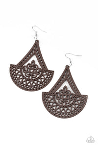 Paparazzi Jewelry & Accessories -Tiki Sunrise - Brown Earrings. Bling By Titia Boutique