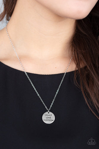 Paparazzi Jewelry & Accessories - Freedom Isn't Free - Silver Patriotic Necklace.  Bling By Titia Boutique