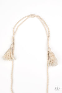 Paparazzi Jewelry & Accessories - Macrame Mantra - White Necklace. Bling By Titia Boutique