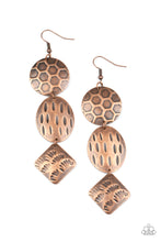 Load image into Gallery viewer, Paparazzi Jewelry &amp; Accessories - Mixed Movement - Copper Earrings. Bling By Titia Boutique