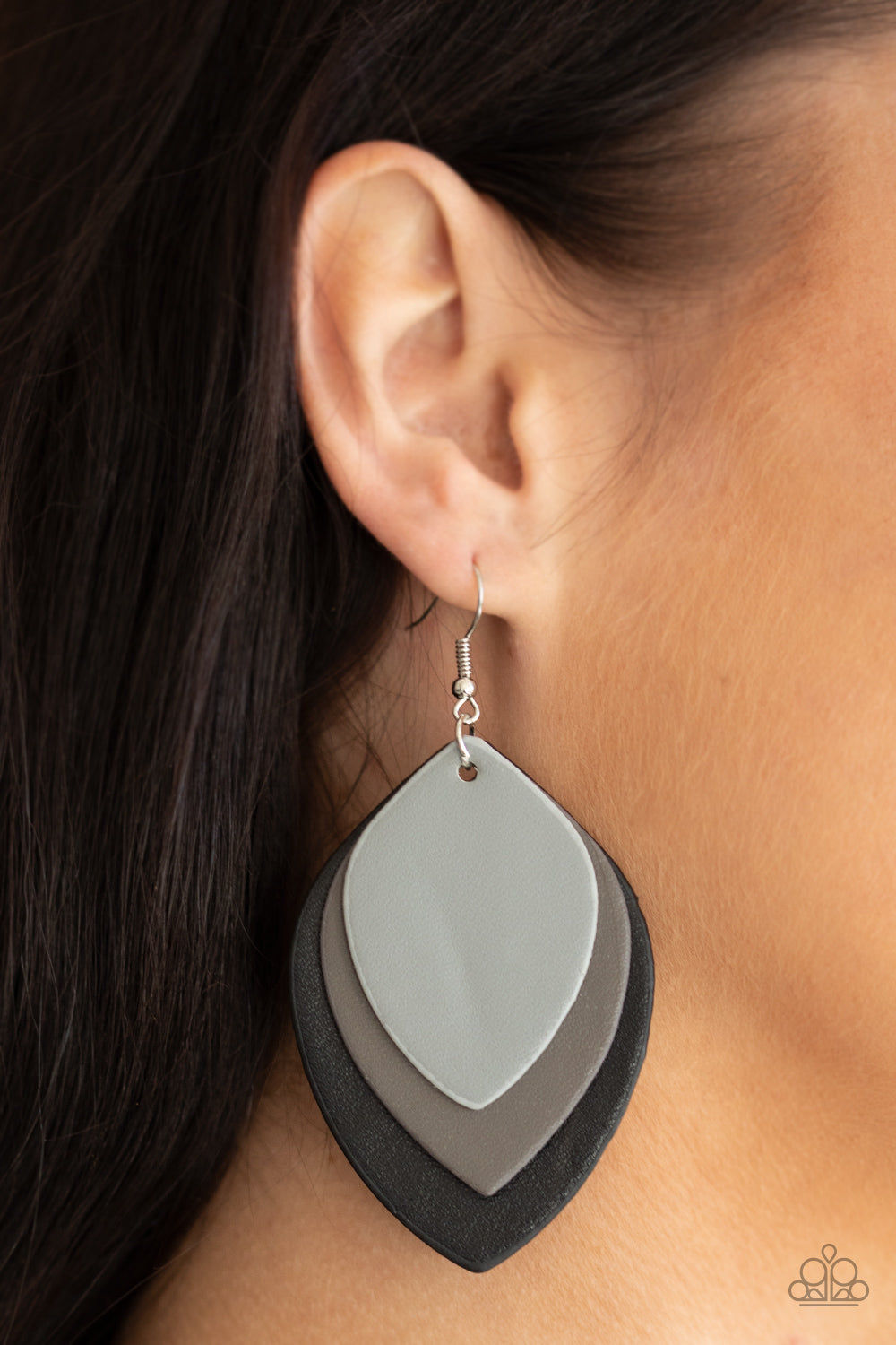 Paparazzi Jewelry & Accessories - Light as a LEATHER - Black Earrings. Bling By Titia Boutique