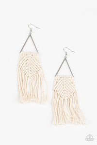 Paparazzi Jewelry & Accessories - Macrame Jungle - White Earrings. Bling By Titia Boutique