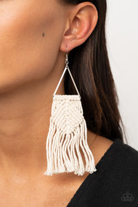 Paparazzi Jewelry & Accessories - Macrame Jungle - White Earrings. Bling By Titia Boutique