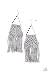 Paparazzi Jewelry & Accessories - Macrame Jungle - Silver Earrings. Bling By Titia Boutique
