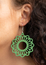 Load image into Gallery viewer, Paparazzi Jewelry &amp; Accessories - Dominican Daisy - Green Earrings. Bling By Titia Boutique