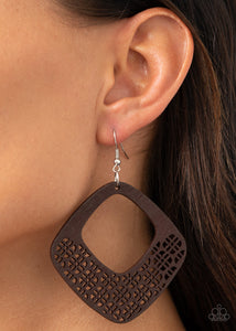 Paparazzi Jewelry & Accessories - WOOD You Rather - Brown Earrings. Bling By Titia Boutique