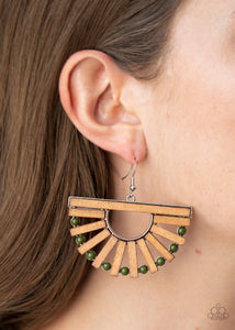 Paparazzi Jewelry & Accessories - Wooden Wonderland - Green Earrings. Bling By Titia Boutique