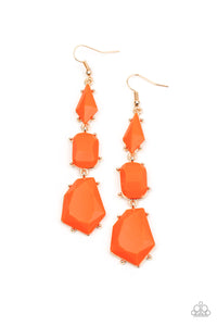 Paparazzi Jewelry & Accessories - Geo Getaway - Orange Earrings. Bling By Titia Boutique