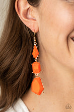 Load image into Gallery viewer, Paparazzi Jewelry &amp; Accessories - Geo Getaway - Orange Earrings. Bling By Titia Boutique