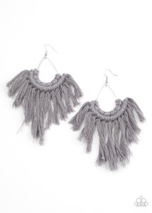 Paparazzi Jewelry & Accessories - Wanna Piece Of MACRAME? - Silver Earrings. Bling By Titia Boutique