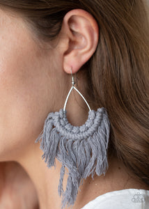Paparazzi Jewelry & Accessories - Wanna Piece Of MACRAME? - Silver Earrings. Bling By Titia Boutique